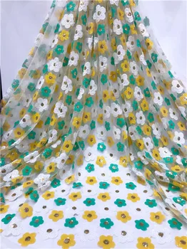 

Embroidery french tulle Lace with Sequins Hot Sale African French Tulle Mesh Lace Fabric Sequins Lace Fabric for Bridal
