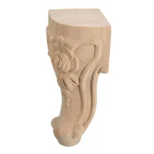 Горячая GCZW-4 шт. 15*6 см резные розы для ног рамка декор мебель стол ремесло Неокрашенная Дверь Декор стены Искусство