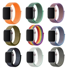 Горячая распродажа! Спортивная петля для apple watch, 38 мм, 42 мм, 40 мм 44 мм плетеный нейлоновый ремень для наручных часов iwatch, ремешок watch series 1/2/3/4series 5