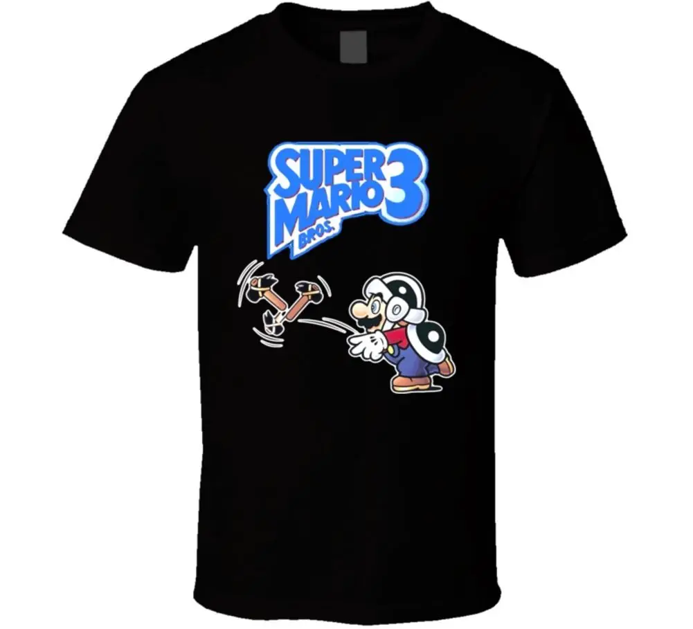 Super Mario Bros 3 Марио молотка костюм летняя футболка Рубашка с короткими рукавами