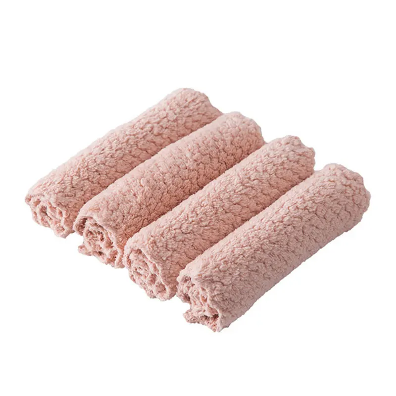

Microfiber Towel Super Absorbent Kitchen Cleaning Cloth Dish Washing Cloth High-Efficiency Pink Cleaning Rags For Dish Washing