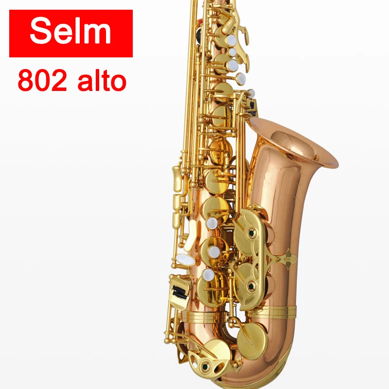 

Professional Alto Saxophone Selme SAS 802 Eb Phosphor Bronze Copper Top Sax Saxofone Musical instrument Accessories mouthpiece