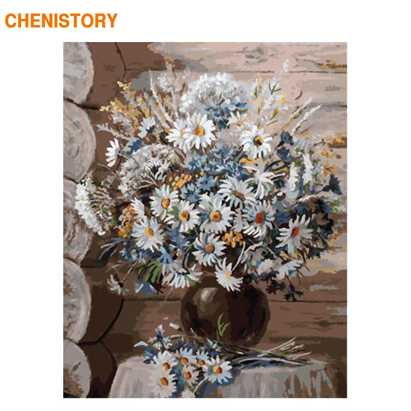 

CHENISTORY Frameless Picture Flower DIY Painting By Numbers Kit Acrylic Paint On Canvas Wall Painting Unique Gift For Home Decor