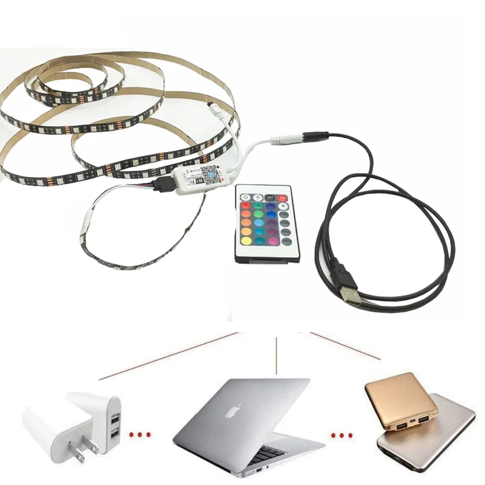 Гибкая светодиодная подсветка SMD 5050 5 в постоянного тока USB Wi Fi 24 клавиши