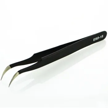 

2PCS ESD-14 ESD-15 Anti-static Curved Straight Tip Forceps Precision Soldering Tweezers Set Electronic ESD Tweezers Tool