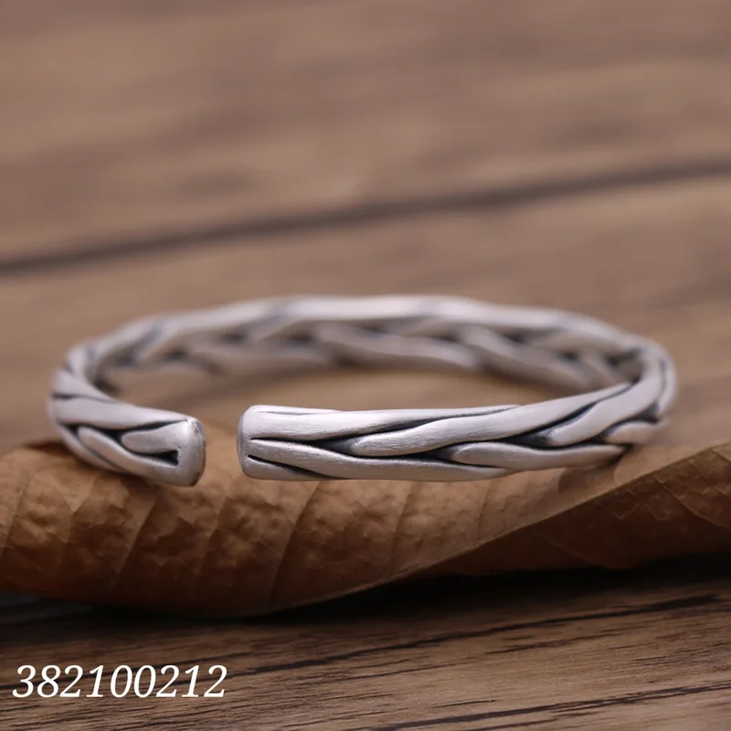 

2019 Real Sale Boys Bangle Fine Twist Bangle Pure Handmade Knitting Series 999 Bracelet Wholesale Manufacturers Selling