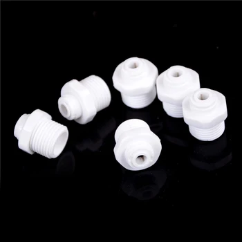 

6pcs/lot 1/4 Tube OD to 1/2 Male Push in to Connect Quick for Aquarium System Plastic Pipe Fittings Hot Sale