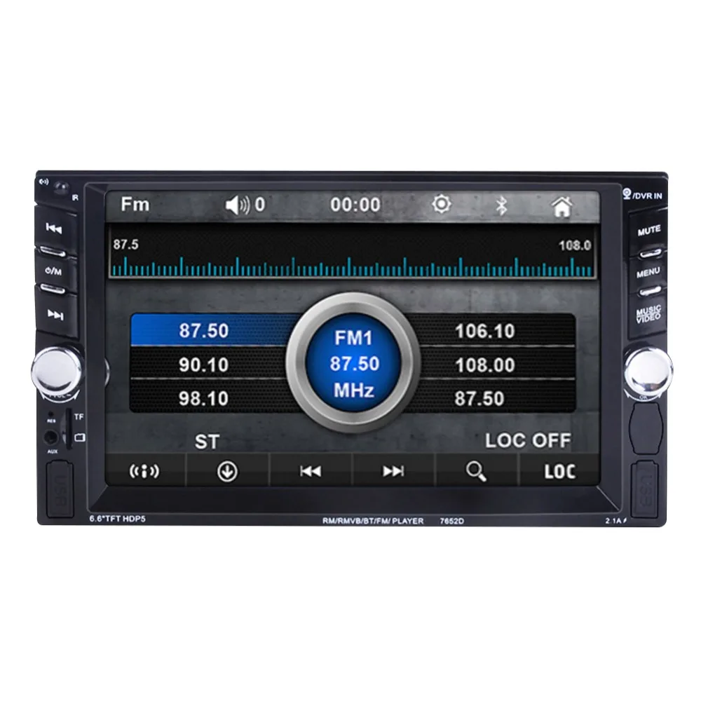 Автомагнитола 7652D 2 din сенсорный экран 6 дюйма bluetooth камера заднего