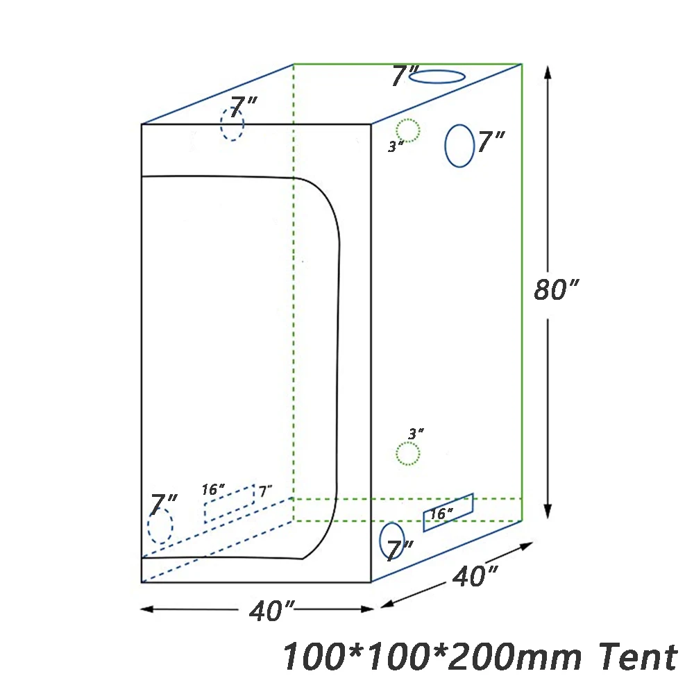 Тент для выращивания, светильник для выращивания растений в помещении, гидропоника, теплица, светильник для выращивания растений, палатки 60, 80, 100 см, тент для выращивания растений