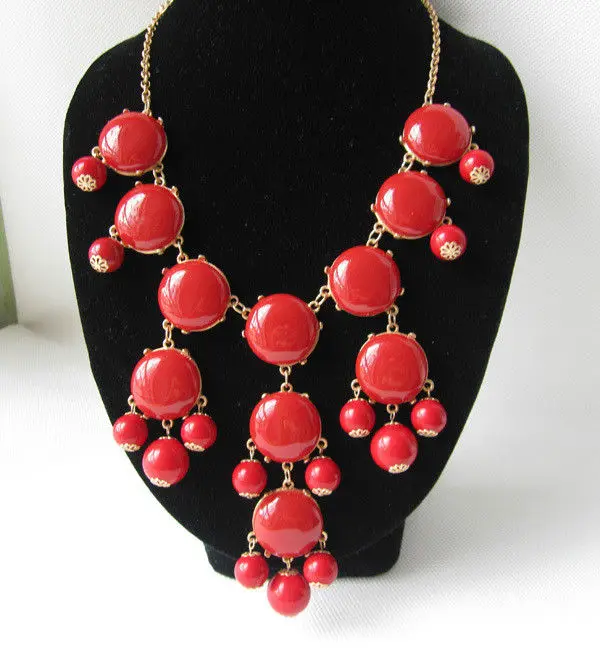 

Fashion Women Bubble Bid Bead Statement Party Necklace Pendant AAA+4A
