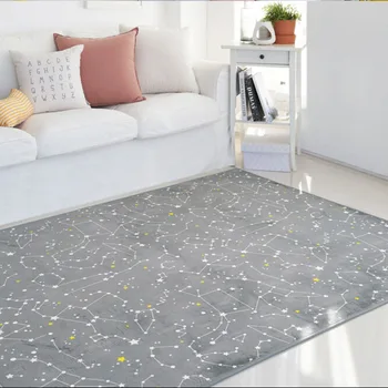 

Night Sky Constellation Star Printed SML Size Grey Black Carpet For Living Room Sofa Tea Table Bedside Bedroom Rug