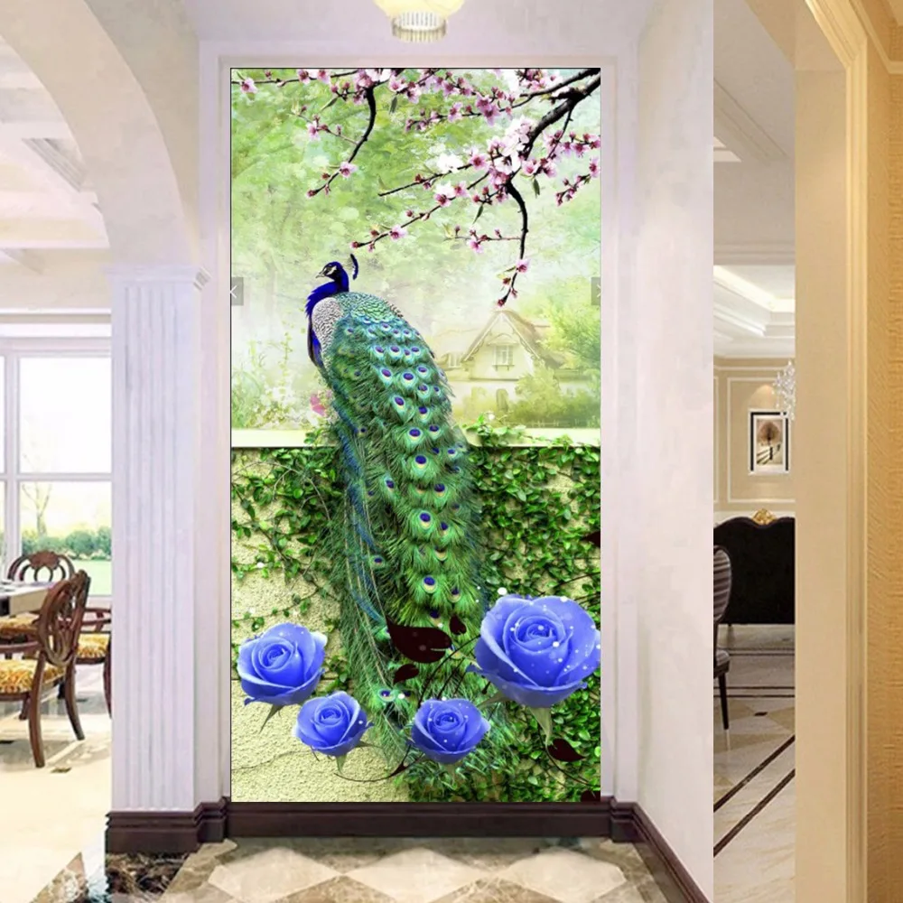 

Youran Vintage Diamond Painting Animal Peacock Pattern DIY Rhinestones Embroidery Vertical Diamond Cross Stitch Needlework Decor