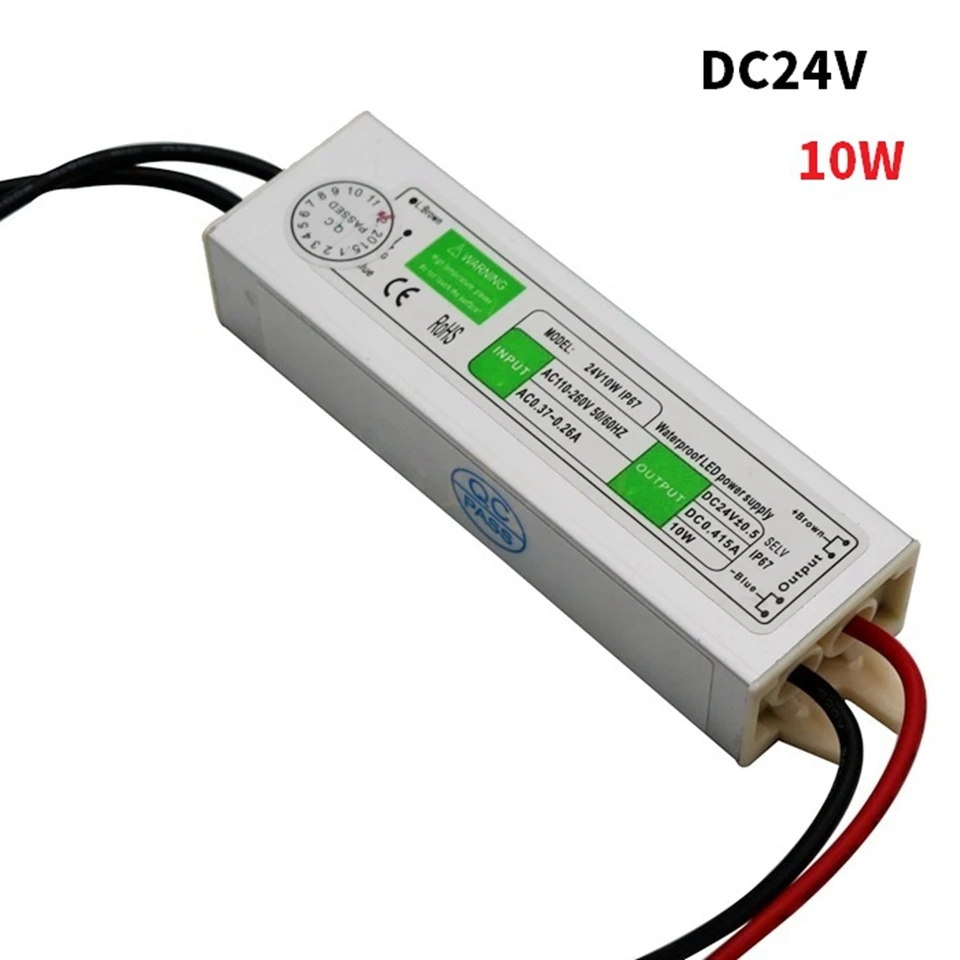 Водонепроницаемый IP67 Светодиодный драйвер AC110V 220V к DC 12 V/24 V 10W 20W 30W 45W 50W 60W 80W 100W 120W 5050 W источник питания для led светильник