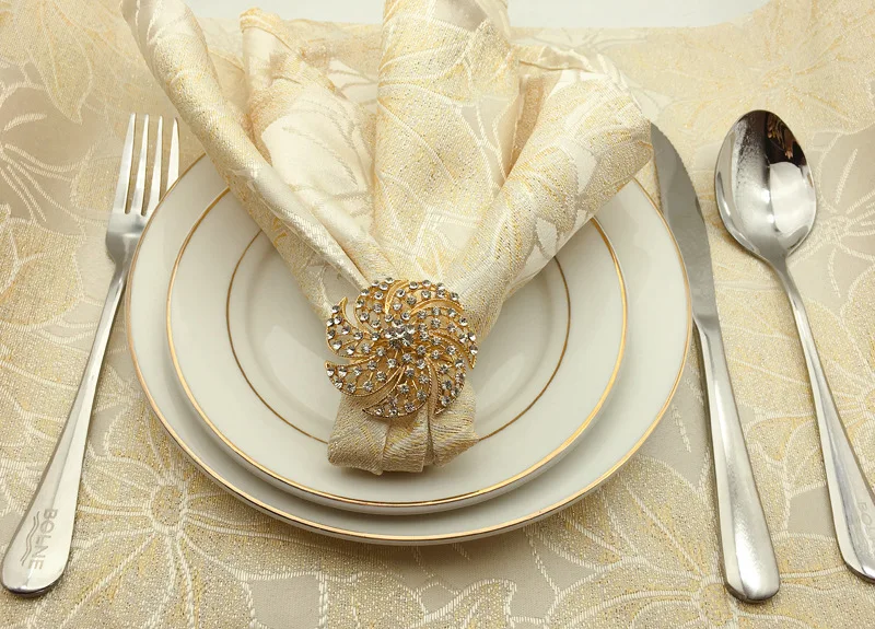 12/pcs high-end restaurant table napkin ring hotel supplies gold hollow napkin buckle collar 12/pcs high-end restaurant table napkin ring hotel supplies gold hollow napkin buckle collar