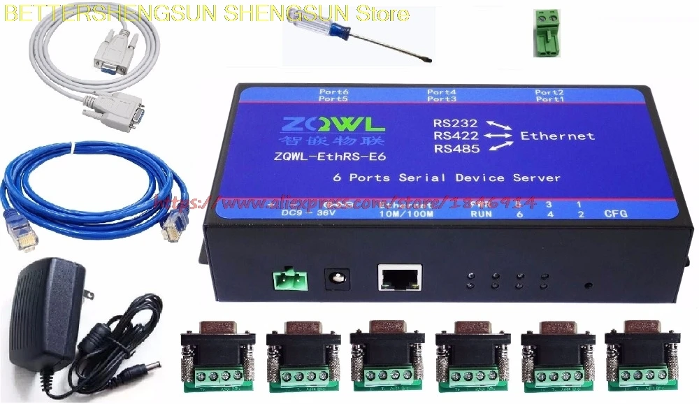 Шесть серийных серверов RS232/RS485/RS422 передающая сеть/Modbus TCP к RTU | Автомобили и