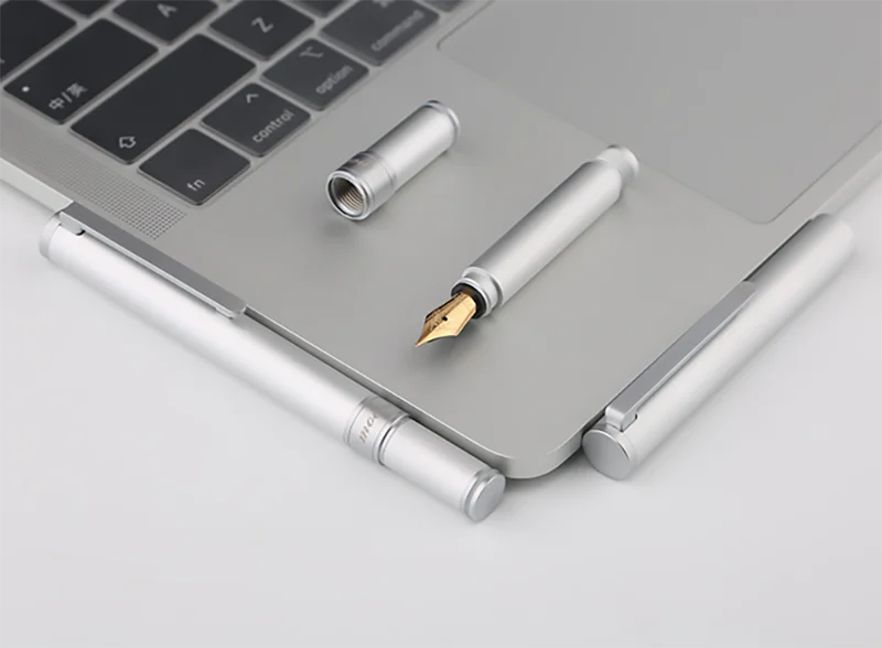 Moonman N1 креативный мини-перьевая ручка из алюминиевого сплава, стали, серебра, карманная короткая ручка, очень тонкая/тонкая 0,38/0,5 мм, модный подарок