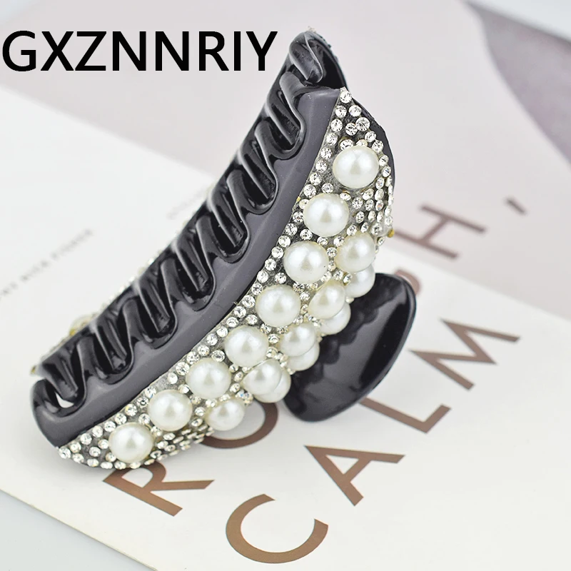 

Pearl Hair Claw for Women Accessories Black Crab Claws Clips Korean Fashion Rhinestone Hairclip Female Clip Headwear Gifts