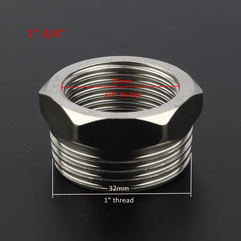 1 inch-3l4inch 1 шт. нержавеющая сталь 1/" 3/8" 1/" 3/4" " резьбовой редукционный соединитель водопроводный металлический резьбовой соединитель для полива сада - Цвет: 1 inch-3l4inch