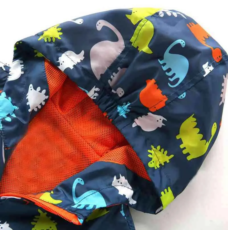 Новые весенние динозавров Детская куртка пальто осень детская куртка для мальчиков ветровка Одежда для малышей