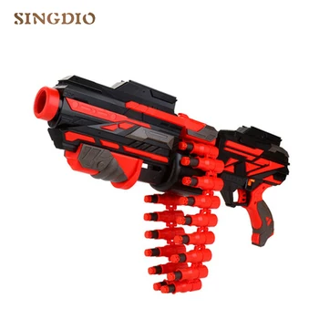 

New Plastic Shooting Submachine Gun Weapon Soft Bullet Bursts Gun launch toy bullet chain long range Outdoor Toys For Children
