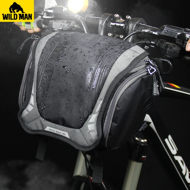 Sale WILD MAN Waterproof Capacity Bicycle Bag Front Tube Frame Bag Bike Handlebar Basket MTB Pannier Cycling Camera Shoulder Bag 0