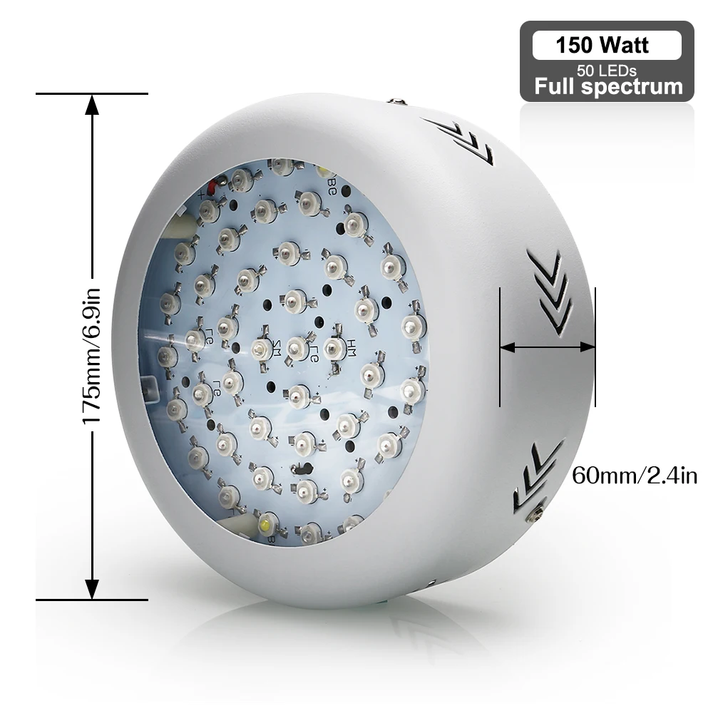 Лампа для выращивания 150 Вт НЛО светодиодный светильник для выращивания полный спектр 50ledsx3W Fitolamp коробка для выращивания гидропонный садовый парник комнатных растений