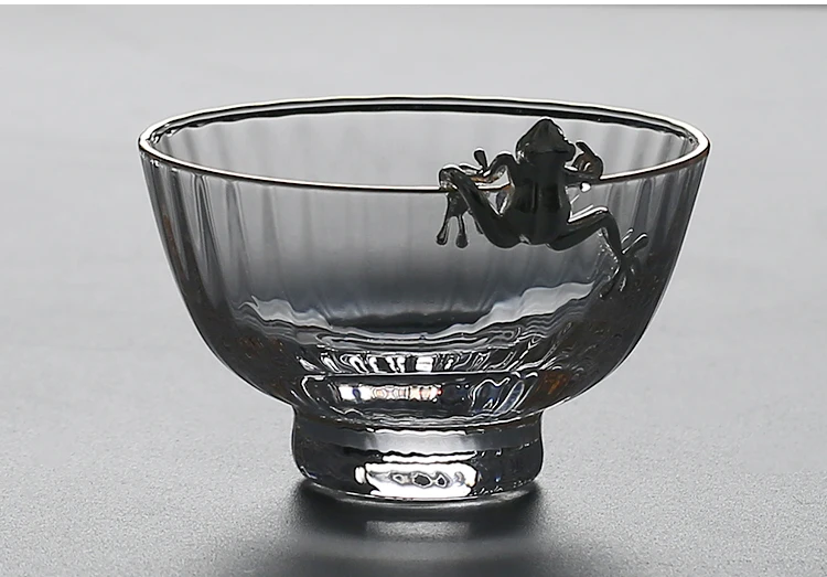 110 мл японский стиль бутик Термостойкое стекло медь-никель серебро лягушка мастер чашка чайный набор кунг-фу креативная чаша для чая