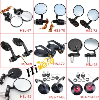 

10 Types Universal Motorcycle 22mm 7/8" Handle Bar End Mirrors Rear View Side Mirror Turn Signals Cafe Racer Bobber Chopper