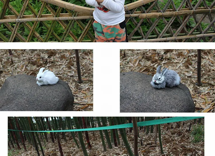 15 см мини реалистичные милые белые плюшевые кролики мех реалистичные животные Пасхальный кролик имитационная модель подарок на день рождения кролик игрушка