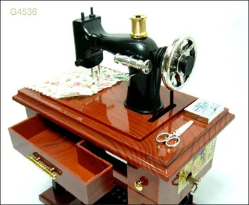 

New Vintage Mini Sewing Machine Style Mechanical Music Box Gift Birthday gift