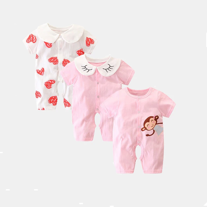 

2,3PCS/lot Summer Baby Romper New Style Short Sleeved Baby Clothes Cotton Newborn Body Suit Baby Pajama Boys Girls Rompers