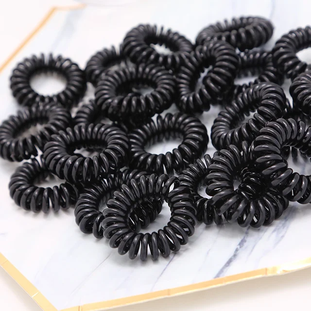 Black 10-30PCS/Lot 3-5CM Telephone Line Hair Ropes Girls Curls Elastic Hair Bands Women Ponytail Holder Tie Gum Hair Accessories 4