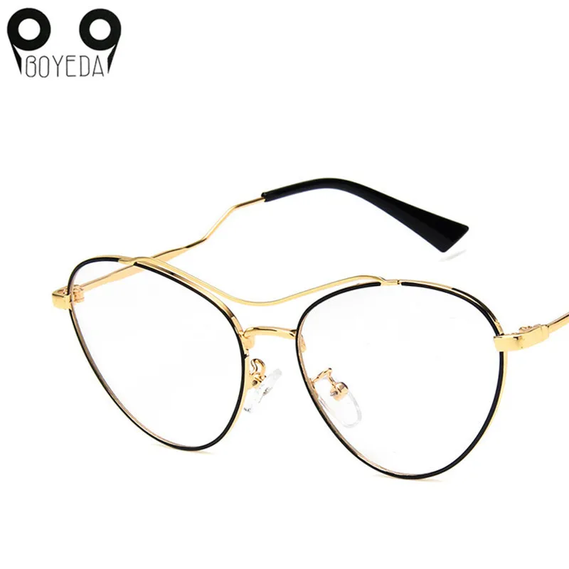 BOYEDA новые модные женские очки с кошачьими глазами оправа Сексуальные Металлические ретро очки Женские винтажные очки оправа очки дизайнерские