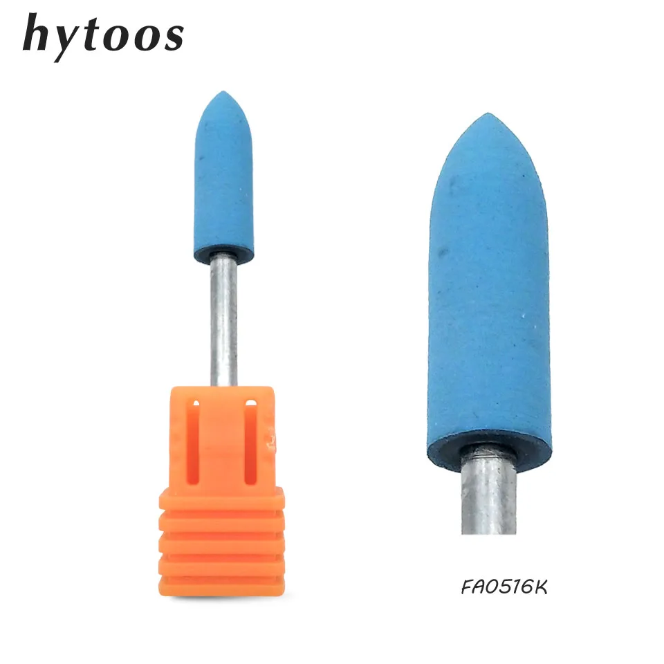 HYTOOS 5*16 мм Силиконовое педикюрное сверло 3/3" роторные сверла для маникюра, аксессуары для ногтей, Tool-FA0516K для полировки ног - Цвет: Blue