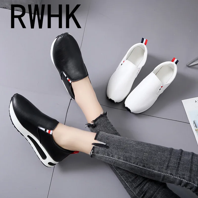 

RWHK 2019 autumn new women's shoes Korean casual round head solid color low to help wear women's shoes tide B288
