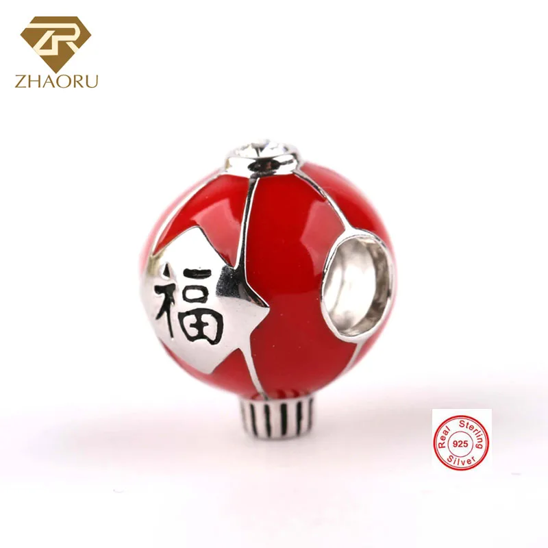Zhaoru 925 Стерлинговое Серебро эмалированный Кулон Шарм подходит браслет и ожерелье