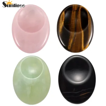 

Sunligoo 1x Thumb Worry Stone Palm Stones Pocket Natural Chakra Reiki Healing Crystal Therapy Geometry Energy Smooth Gemstones