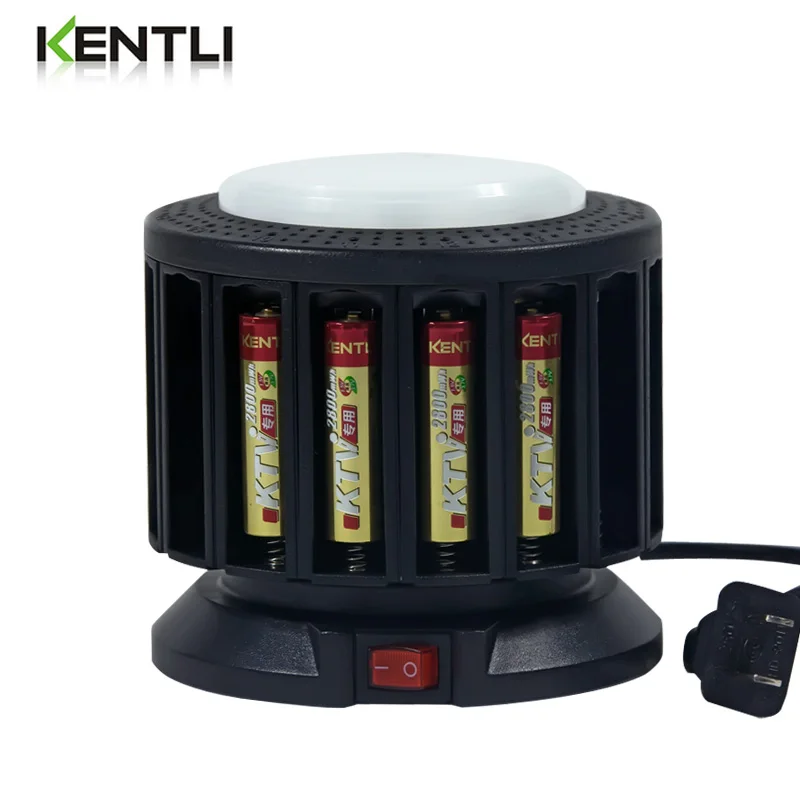 

KENTLI Super 16 slots Unique multi-fuctiona AA/AAA charger for KENTLI 1.5v AA AAA lithium battery with emergency lamp