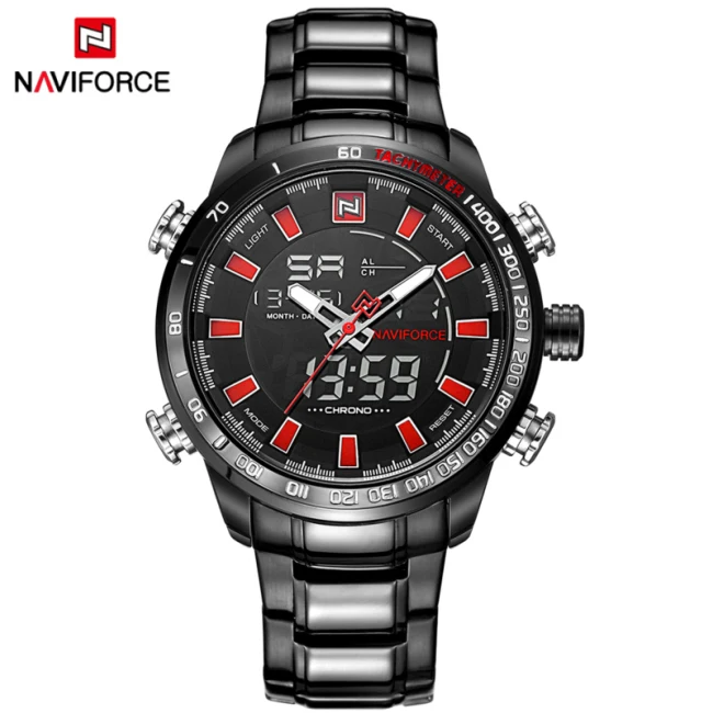 BBR NAVIFORCE Luxury Brand Men Military Sport Watches Men's Digital Quartz Clock Full Steel Waterproof Wrist Watch relogio masculino - Цвет: BBR
