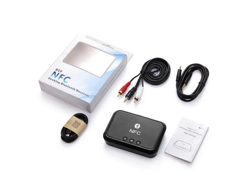 

NFC Wireless Bluetooth Audio Receiver Portable Bluetooth Adapter NFC-Enabled 3.5mm/ RCA Stereo output Music Sound Car Speaker