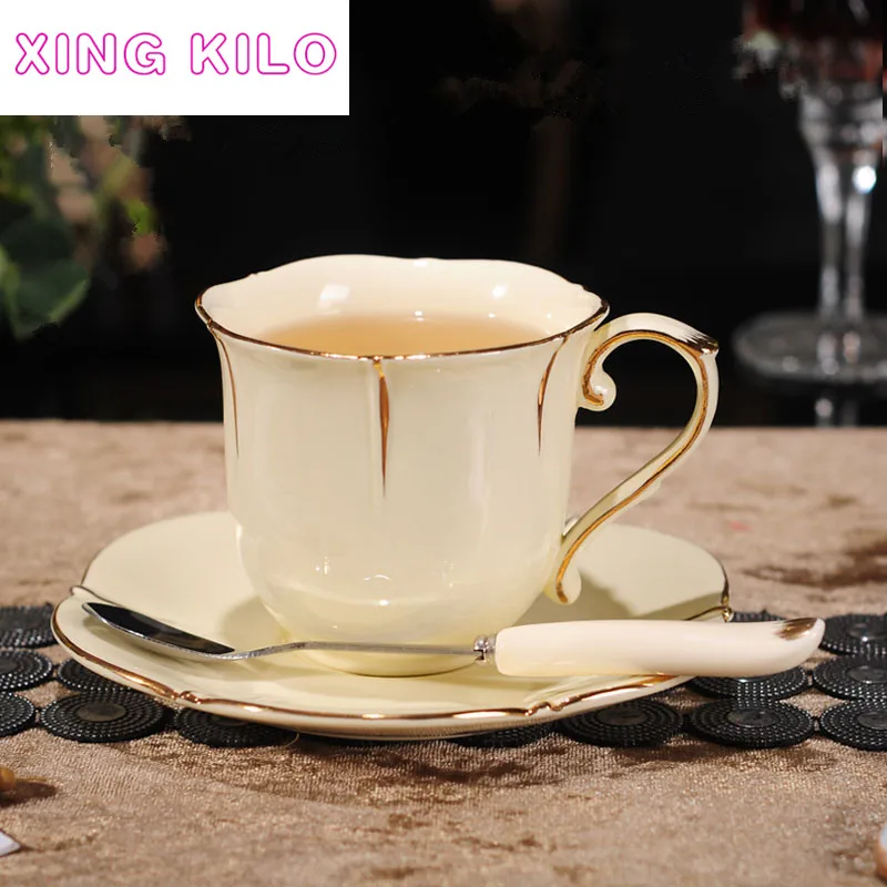 XING KILO высококачественная керамическая чашка для кофе и блюдца в британском стиле, простая керамическая чаша для чая