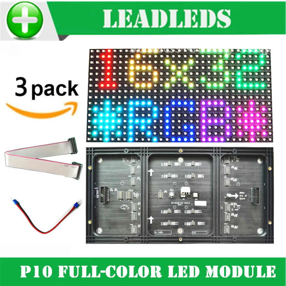 3 шт. P10 Светодиодный модуль полноцветный rgb 1/8 сканер 320*160 мм smd в 1 Внутренний p10мм