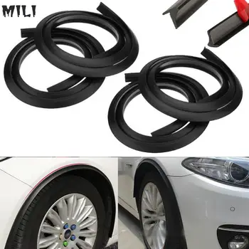 

4PCS 4.9ft Black Universal Car Fender Flares Wheel Eyebrow Styling Fexible Moulding Protector Lip Anti-Scratch Sticker Arch Trim