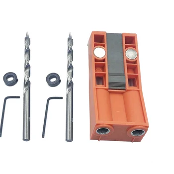 

Carpentry Pocket Hole Jig Set 9.5Mm Wood Drill Guide Bevel Angle Hole Puncher With Positioning Magnet For Diy Woodworking Tool