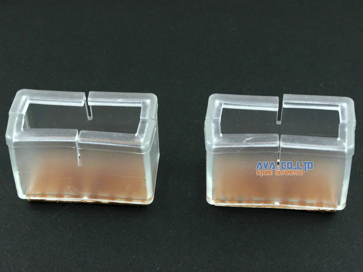 16 Pcs 35*15mm Chair Leg Cap Rubber Feet Protector Pad Cover Rectangle Felt Base