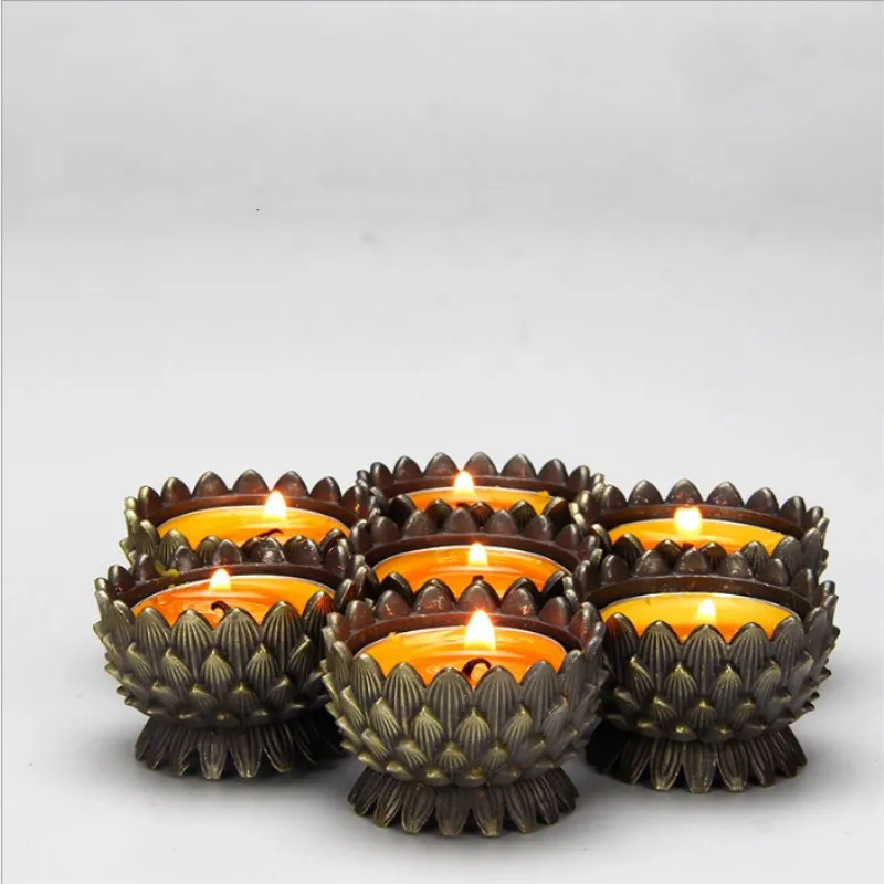 

Simple Lotus Candlestick Hotel Creative Home Decoration Ornaments Copper Alloy Lamp Holder Lamp Cup Can Put Butter Candle