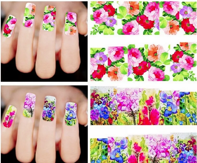 50 шт 3D наклейки для ногтей цветы наклейки Набор Стрекоза Стразы наклейки для ногтей Декоративный гель лак наклейки для ногтей для женщин, детей
