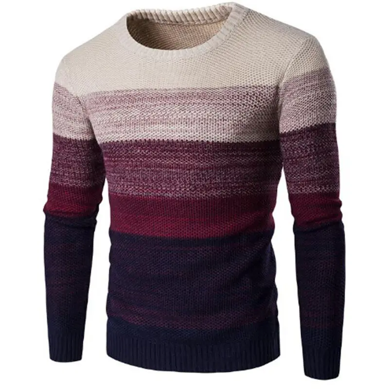 Sweater Men 2017 Brand Thickening Pullover Sweater Male O-Neck Splicing Slim Fit Knitting Mens Sweaters Man Pullover Men XXL