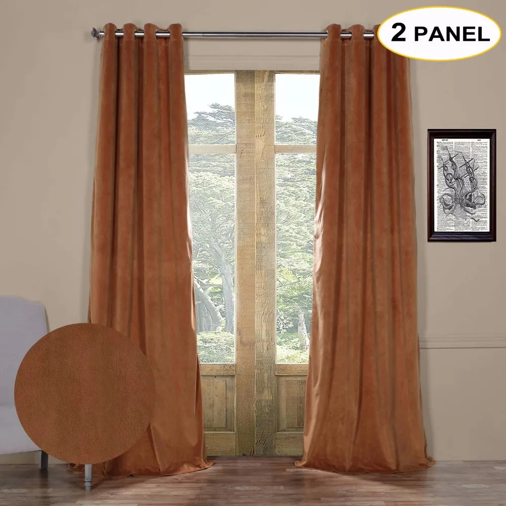 Momo Velvet Lined 100 Blackout Solid Grommet Top Thermal Curtains