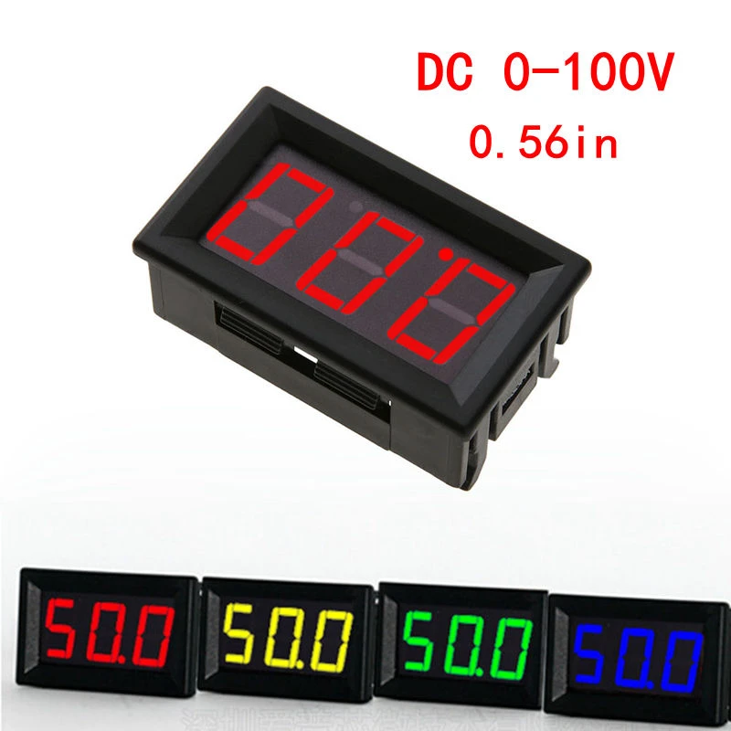 10* Mini DC 0-100V LED Panel Voltmeter 3-Digital Display Voltage Meter US SHIP